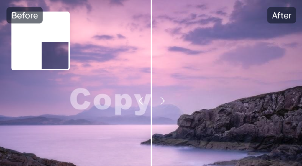 Preview hasil penghapusan watermark